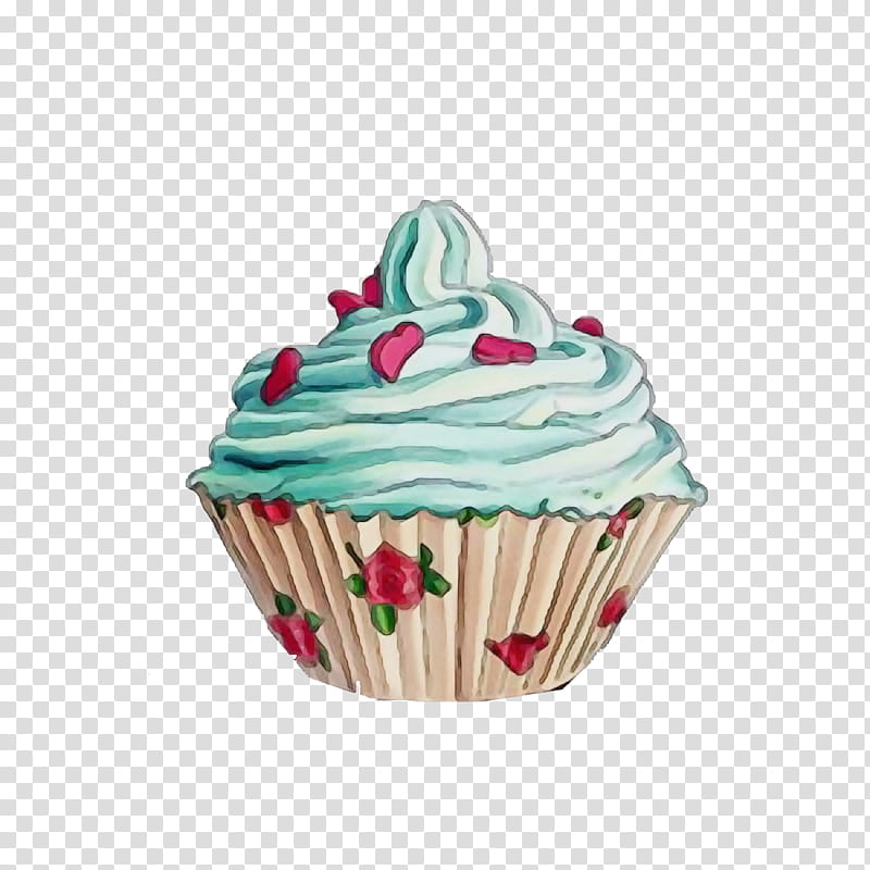 cupcake buttercream cake baking cup icing, Watercolor, Paint, Wet Ink, Dessert, Pink, Food, Muffin transparent background PNG clipart