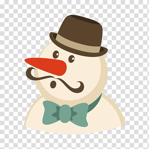 Hipster Xmas, Snowman wearing cap transparent background PNG clipart