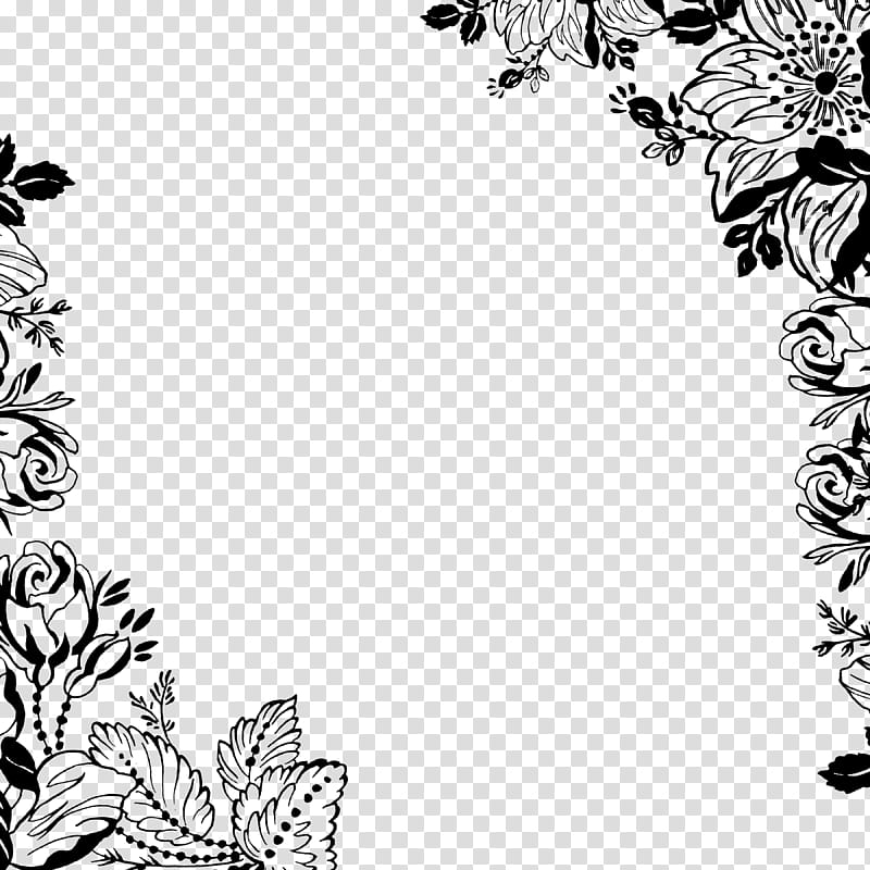 black and white flower border backgrounds