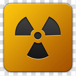 Icon , Radiation, yellow hazardous sign transparent background PNG clipart