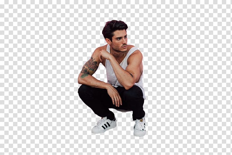 Diego Barrueco  MyCuchurrumin, man in white tank top transparent background PNG clipart