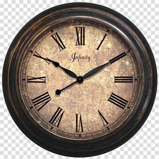 clock, round brown and beige Infinity wall clock transparent background PNG clipart