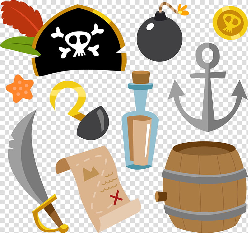 Pirate, Cartoon, Piracy, Jolly Roger, Treasure Hunting, Treasure Map, Yellow, Text transparent background PNG clipart