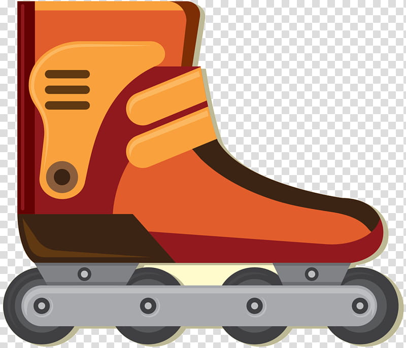 Ice, Roller Skating, Ice Skates, Shoe, Ice Skating, Cartoon, Skateboarding, Orange transparent background PNG clipart