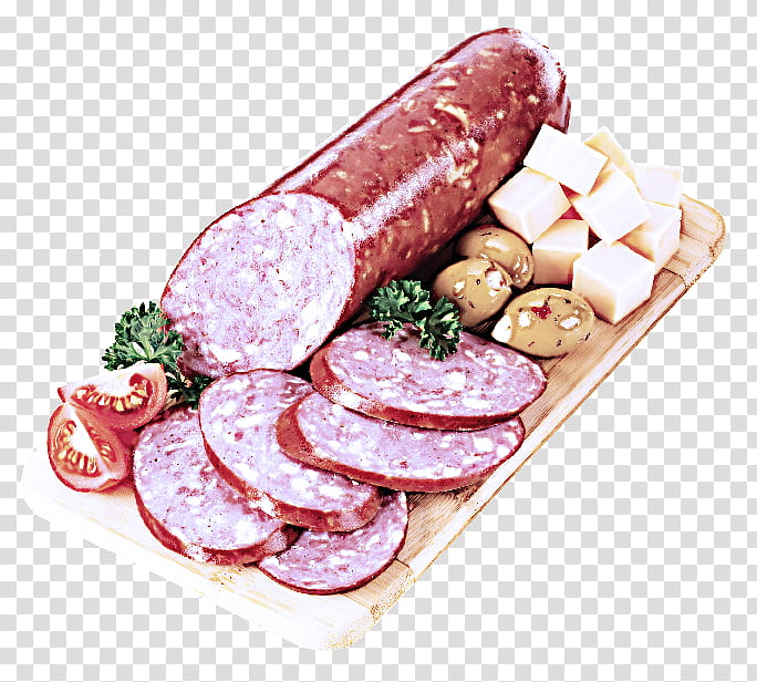 food salchichón ciauscolo saucisson de lyon cervelat, Cuisine, Sausage, Mettwurst, Salami, Meat transparent background PNG clipart