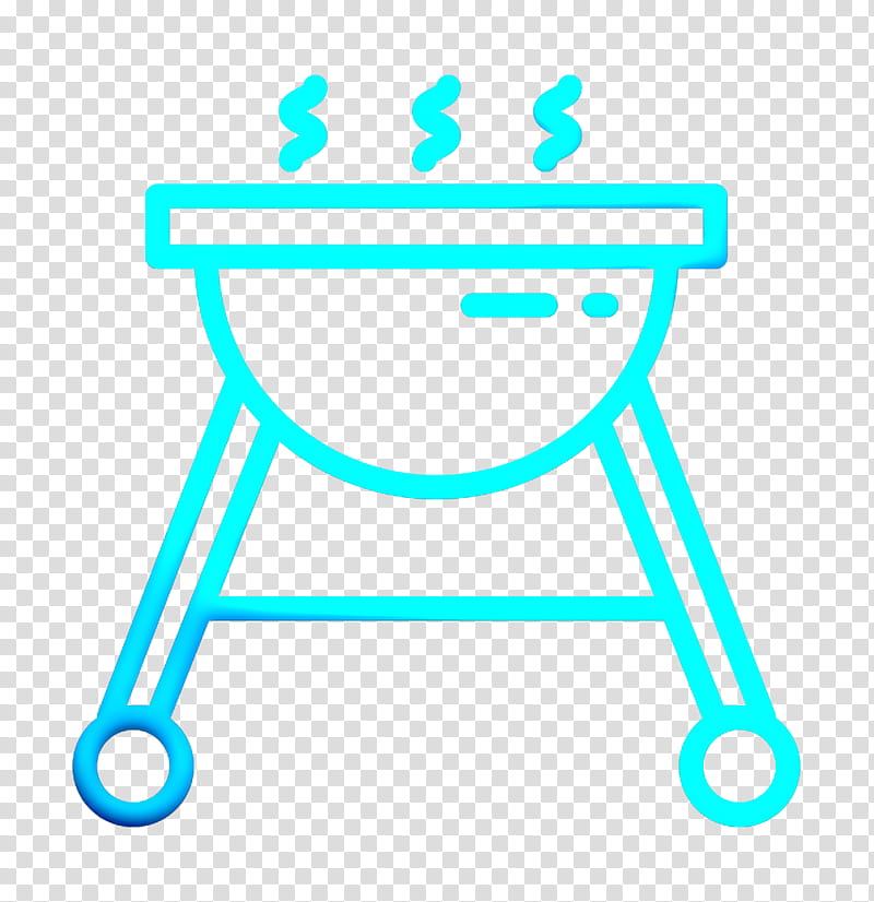 Grill icon Food and restaurant icon Camping Outdoor icon, Line, Turquoise transparent background PNG clipart