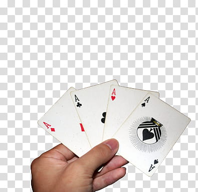 AESTHETIC GRUNGE, person holding four Aces playing cards illustration transparent background PNG clipart