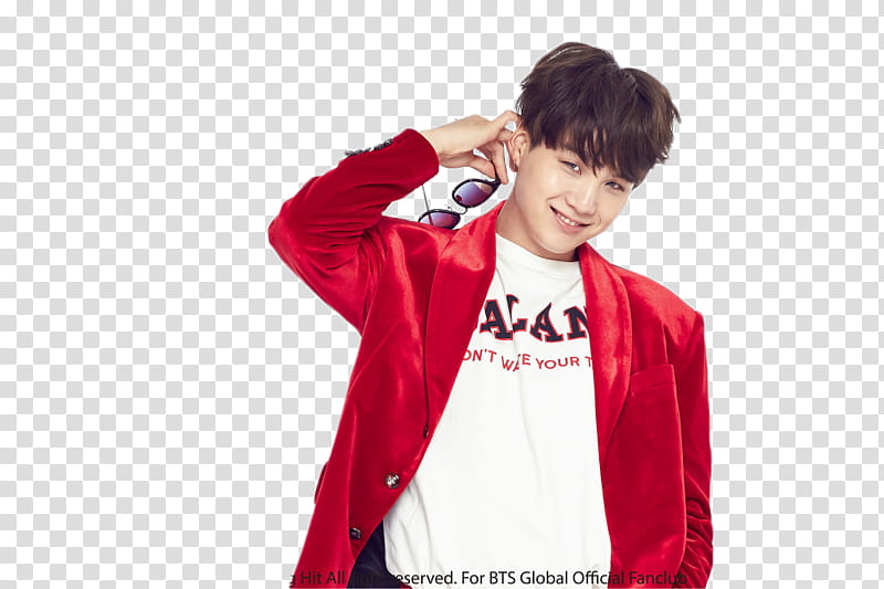 BTS, man wearing red formal coat transparent background PNG clipart
