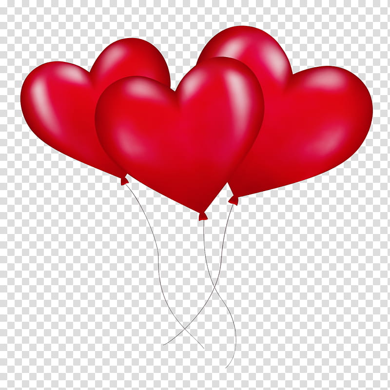 Valentine's Day, Watercolor, Paint, Wet Ink, Balloon, Heart, Valentines Day, Mayflower Distributing Red Heart Balloon transparent background PNG clipart