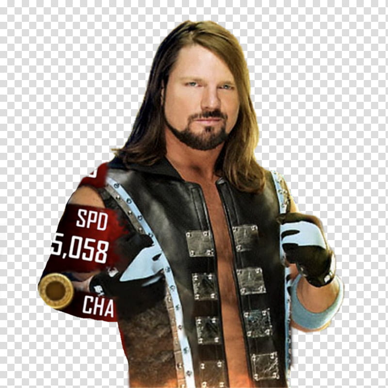 AJ STYLES RENDER WWE SUPERCARD transparent background PNG clipart.