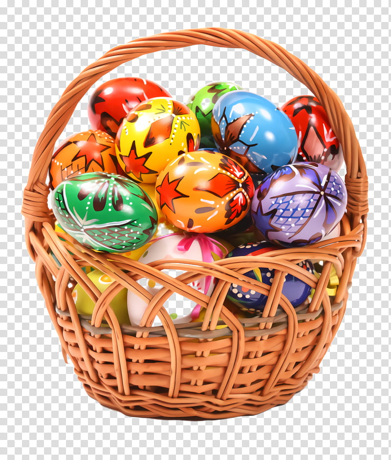 Easter egg, Gift Basket, Easter
, Wicker, Hamper, Holiday, Food, Present transparent background PNG clipart