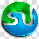 StumbleUpon Icon, Fireworks, round blue and green logo transparent background PNG clipart