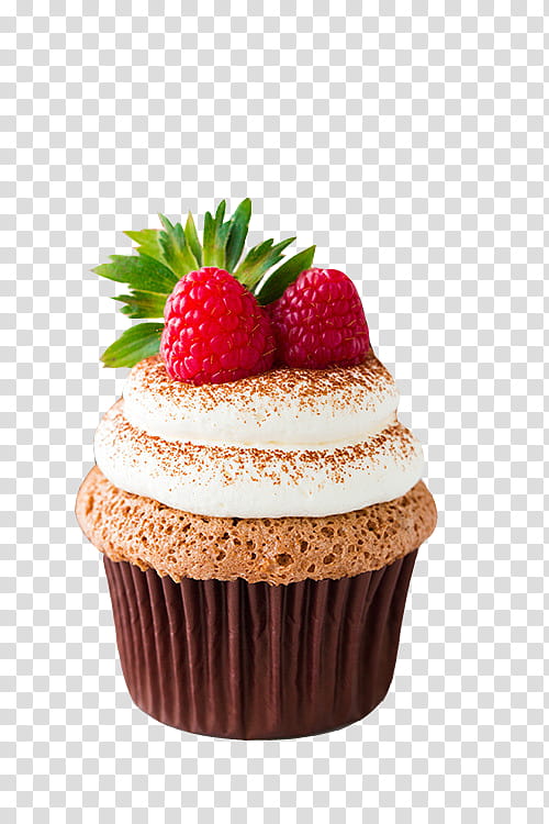 Food, cupcake with strawberries transparent background PNG clipart