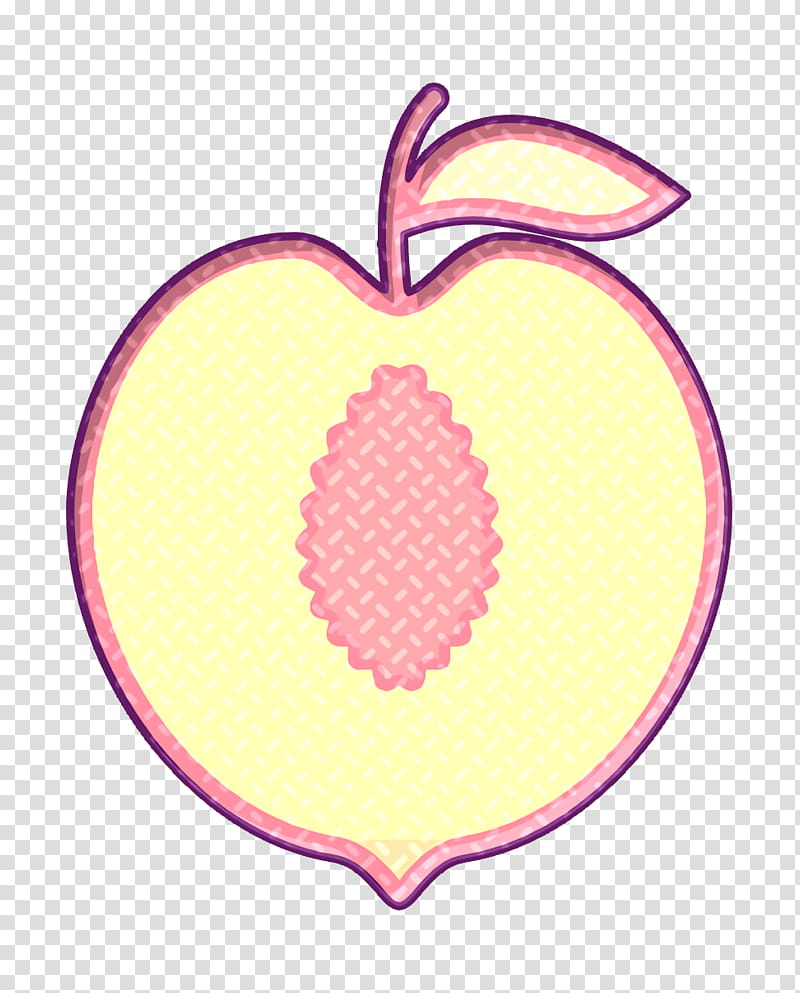 fruit icon icon peach icon, Pink, Heart, Plant, Magenta, Apple, Food, Malus transparent background PNG clipart