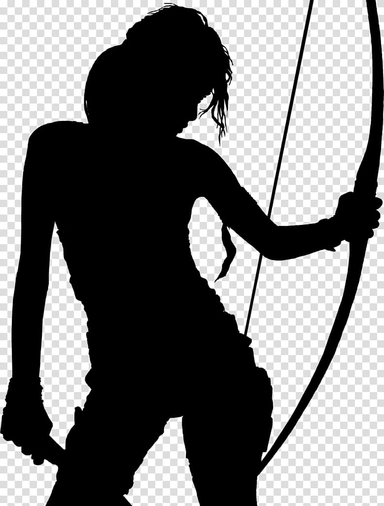 Bow And Arrow, Human, Silhouette, Line, Behavior, Black M, Archery, Cold Weapon transparent background PNG clipart