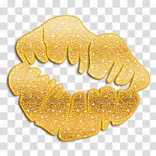 illustration of gold lips transparent background PNG clipart