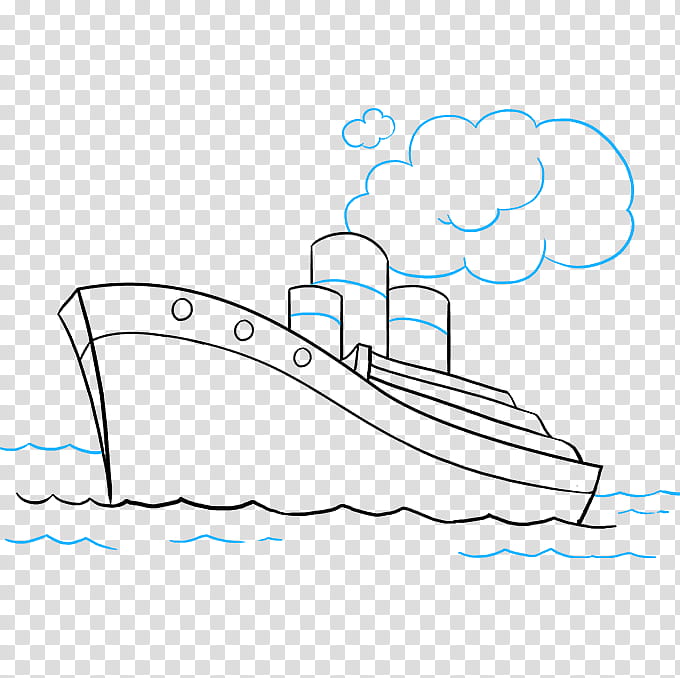 Cloud Drawing, Sinking Of The Rms Titanic, Ship, Tutorial, Cartoon, Line Art, Howto, Steampowered Vessels transparent background PNG clipart