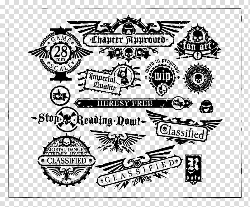 Stamps Warhammer k, Chapter Approved text transparent background PNG clipart