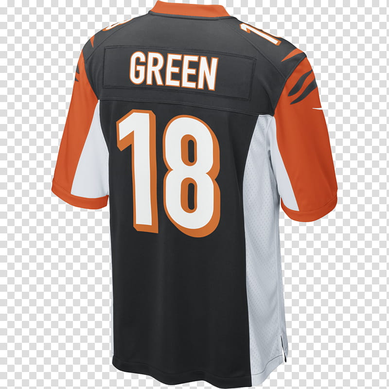 American Football, Cincinnati Bengals, NFL, Sports Fan Jersey, Shirt, Sleeve, Nike, Team, J Green, Andy Dalton transparent background PNG clipart