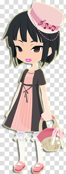 NENAS EN NUEVAS AVATARES, black haired-female anime character transparent background PNG clipart