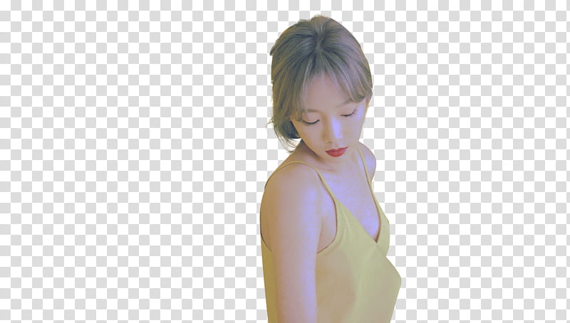Taeyeon , woman in yellow camisole transparent background PNG clipart