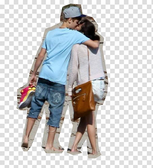 Jelena en Malibu Flou, Justin Bieber and Selena Gomez kissing transparent background PNG clipart