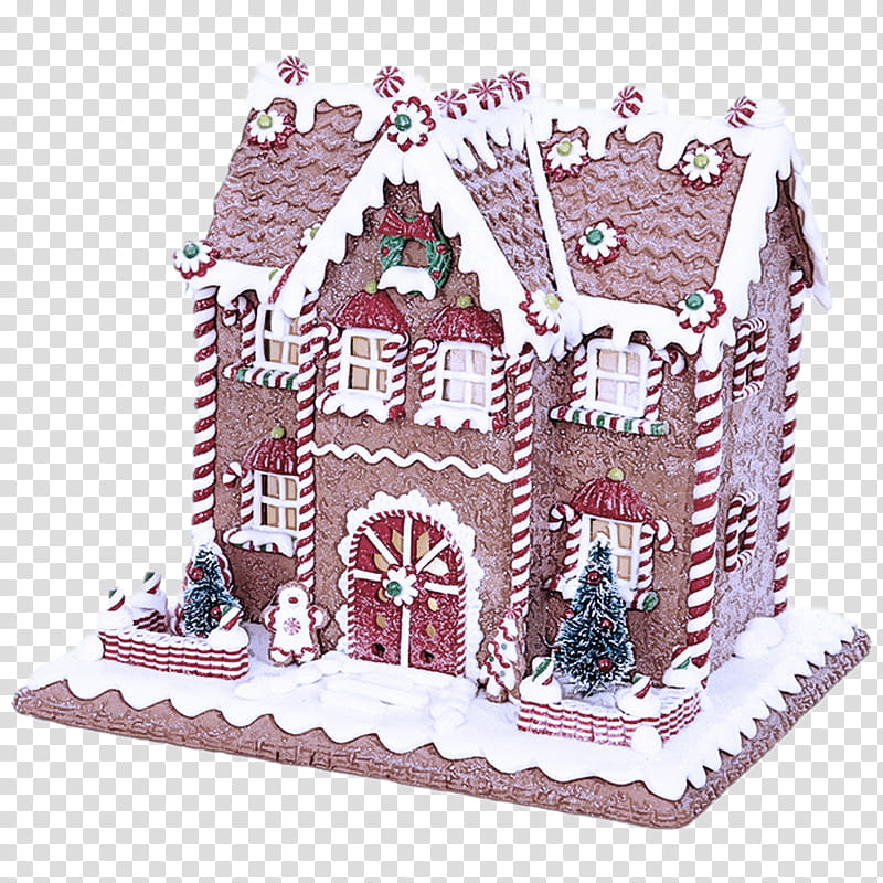 gingerbread gingerbread house dessert pink icing, Cake Decorating, Castle, Food, Baked Goods transparent background PNG clipart