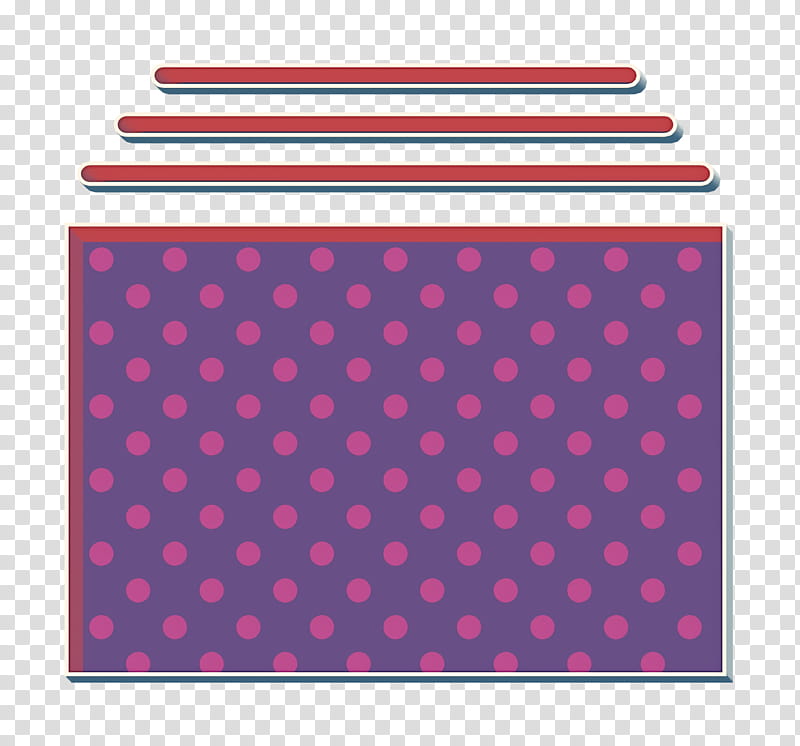 New icon Essential icon Tabs icon, Red, Polka Dot, Pink, Line, Magenta, Rectangle, Tablecloth transparent background PNG clipart