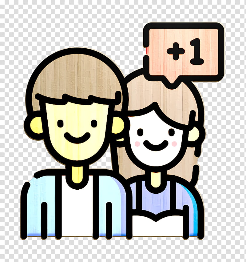 Friend icon Request icon Social Media icon, People, Cartoon, Cheek, Line, Interaction, Smile, Happy transparent background PNG clipart