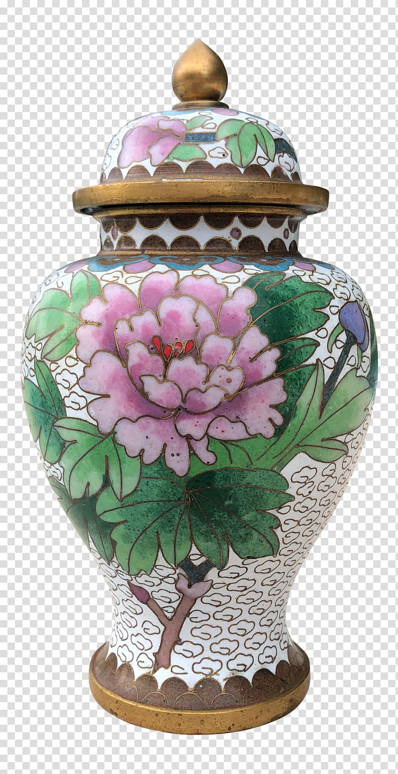 Floral Flower, Vase, Ceramic, Vitreous Enamel, Urn, Antique, Chairish, Lid transparent background PNG clipart