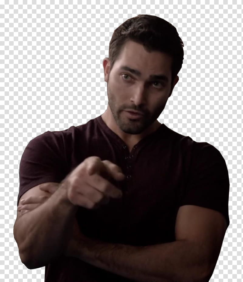 Sterek S Ep , man in brown V-neck shirt pointing direction transparent background PNG clipart