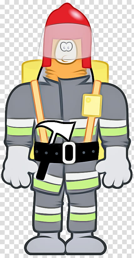 Firefighter, Cartoon, Yellow, Fictional Character, Personal Protective Equipment, Job, Highvisibility Clothing transparent background PNG clipart
