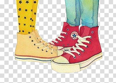 Converse hechos por mi, two persons wearing sneakers transparent background PNG clipart