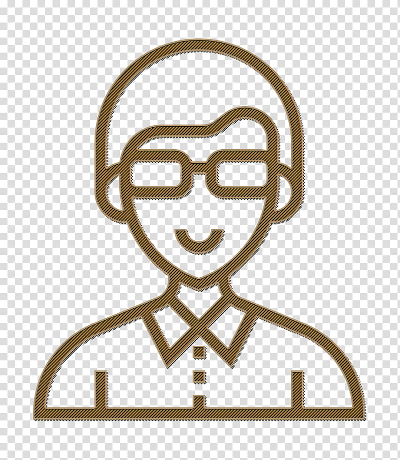 Careers Men icon Teacher icon, Head, Line Art, Sticker, Smile, Glasses transparent background PNG clipart