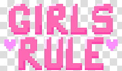 Ramdom Pink, Girls Rule text transparent background PNG clipart