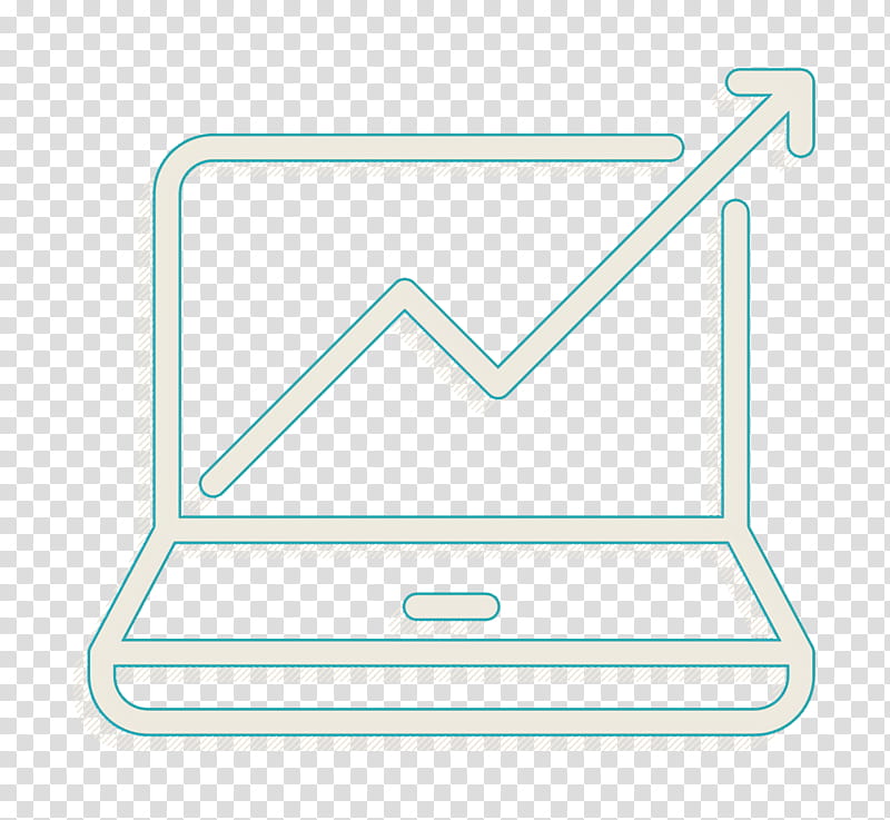 Stats icon Laptop icon SEO and online marketing Elements icon, Technology, Logo, Symbol, Neon, Arrow transparent background PNG clipart