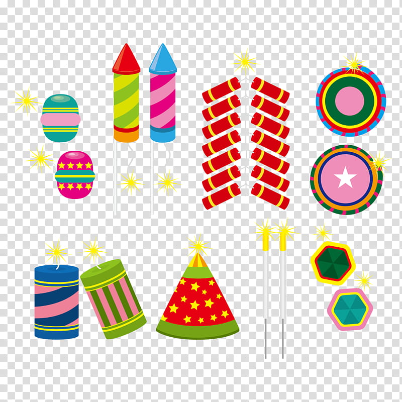 Chinese New Year Firecracker, Fireworks, Pyrotechnics, Skyrocket, Roman Candle, Kunglig Salut, Party Hat, Line transparent background PNG clipart