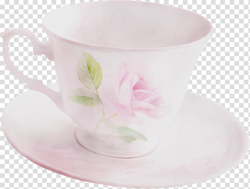 Pink Flower, Coffee Cup, Saucer, Porcelain, Mug M, Tableware, Teacup, Drinkware transparent background PNG clipart