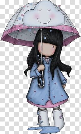woman standing and using umbrella illustration transparent background PNG clipart