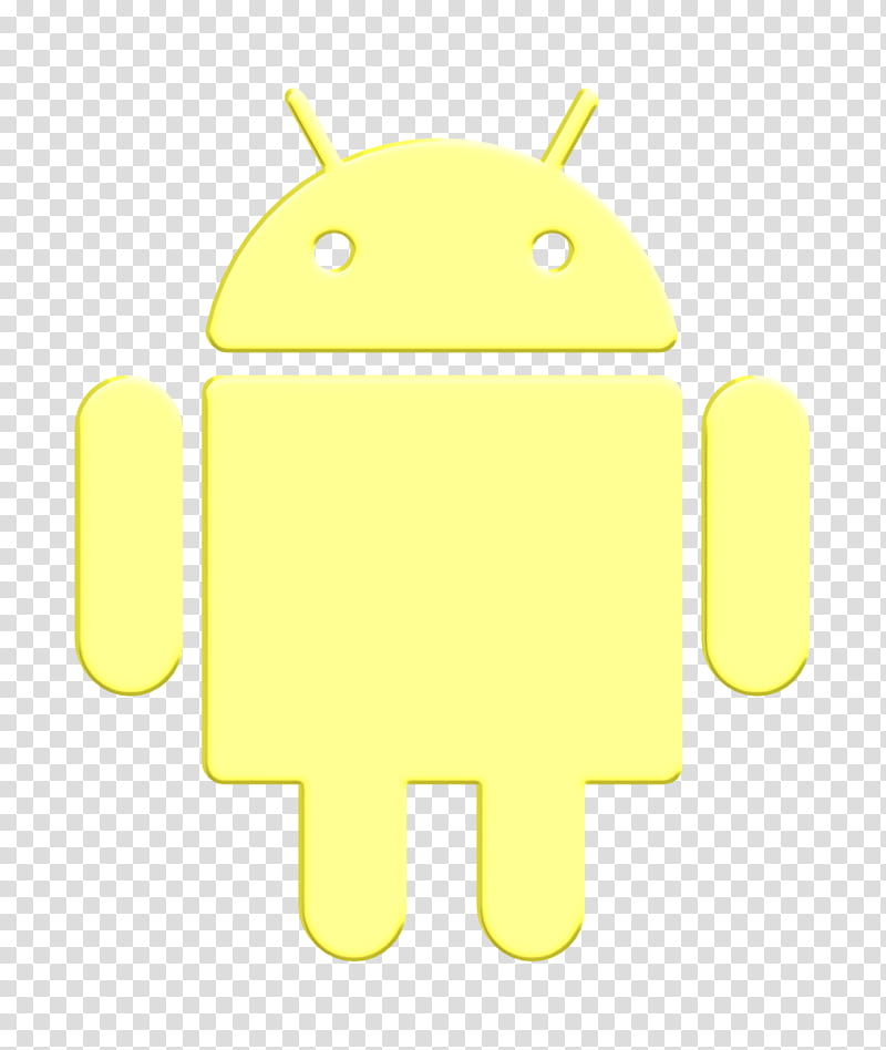 Android icon Social Media Logos icon, Yellow, Text, Line, Finger, Technology, Smile transparent background PNG clipart