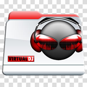 Program Files Folders Icon Pac, Virtual Dj Folder, red and black Virtual DJ folder transparent background PNG clipart