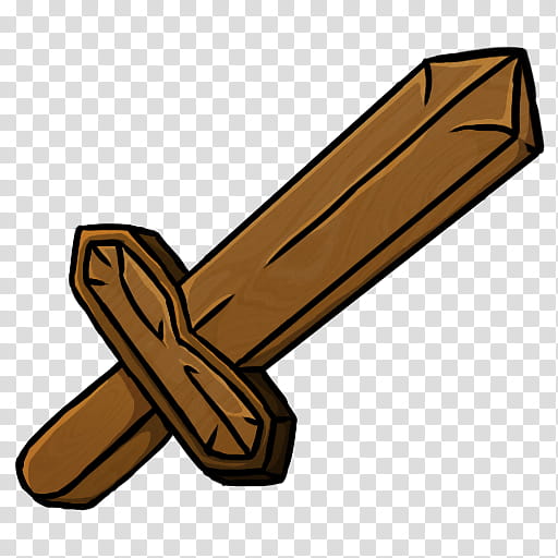 MineCraft Icon  , Wooden Sword, brown sword art transparent background PNG clipart