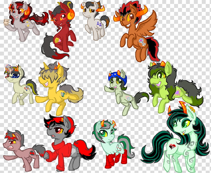 Paint, Pony, Sollux Captor, Mituna Captor, Karkat Vantas, Kanaya Maryam, Drawing, Terezi Pyrope transparent background PNG clipart