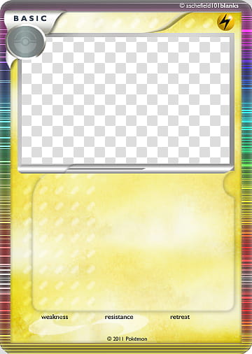 LunarEclipse Blanks , yellow Pokemon trading game card frame transparent background PNG clipart