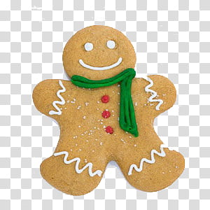 Christmas Items I, smiling Gingerbread illustration transparent background PNG clipart