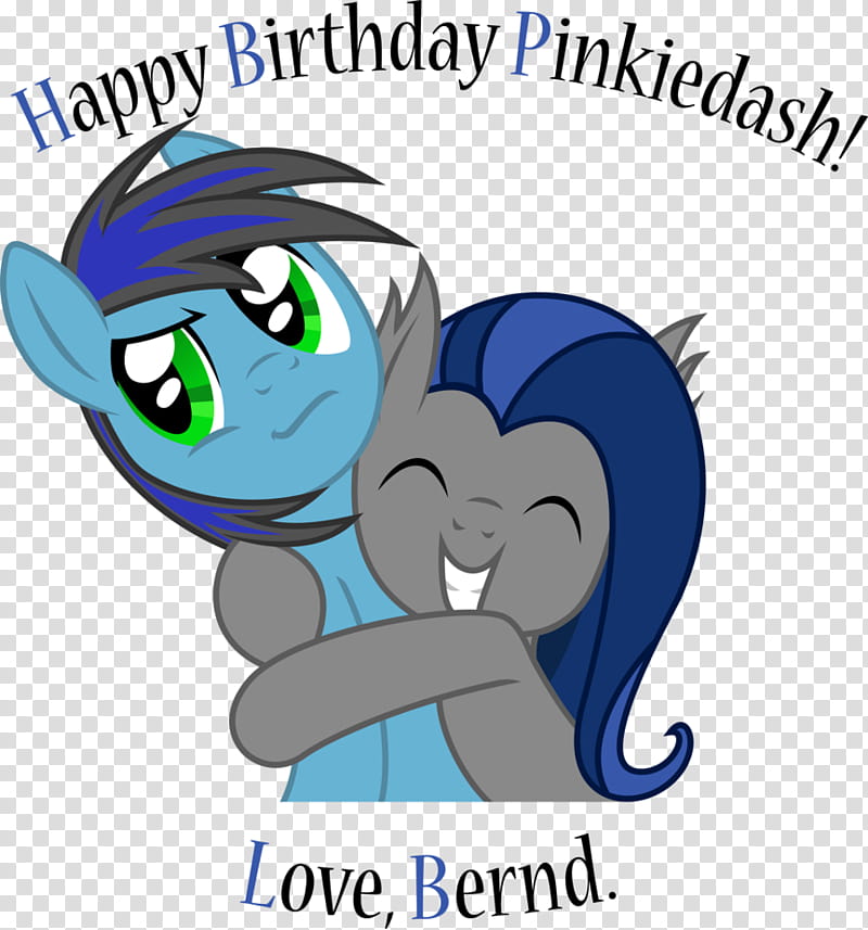 Happy Birthday Pinkie Dash., blue My Little Pony transparent background PNG clipart