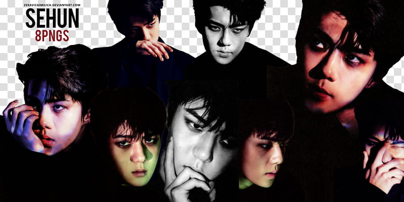 EXO Sehun Monster, men's collage transparent background PNG clipart