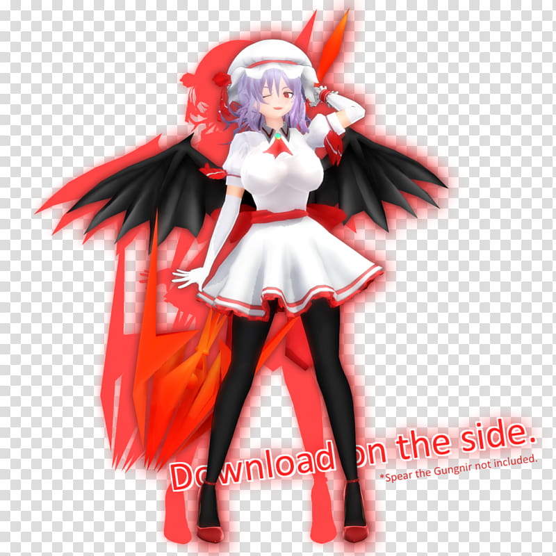 Adult Remilia Scarlet [DL], female anime character with black wings illustration transparent background PNG clipart