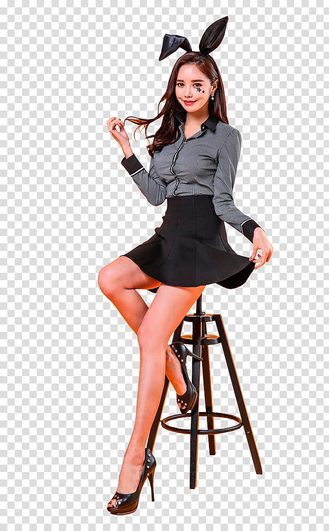 SPECIAL  WATCHERS, woman wearing on stool transparent background PNG clipart