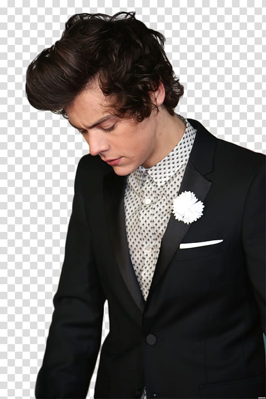 Harry Styles, One Direction Harry Style in black suit transparent background PNG clipart